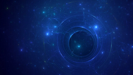 3D rendering abstract multicolor technology fractal light background