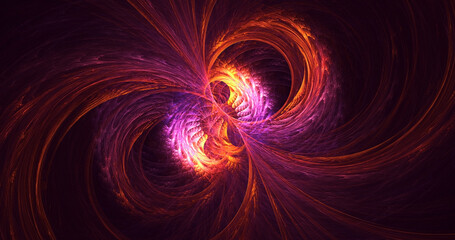 3D rendering abstract multicolor fractal light background