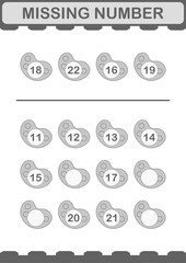 Obraz premium Missing number with Art Palette. Worksheet for kids