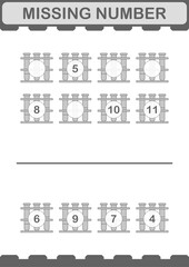 Missing number with Test Tube. Worksheet for kids
