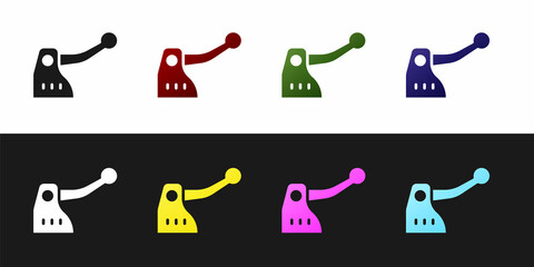 Set Bicycle brake icon isolated on black and white background. Vector