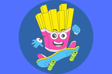 Blue Printable Laptop Circle Sticker for Children