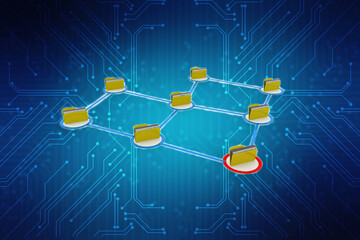 3d illustration of Data sharing concept