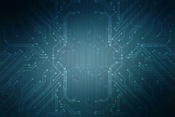 Abstract futuristic circuit board Illustration, Circuit board with various technology elements. Circuit board pattern for digital abstract technology background