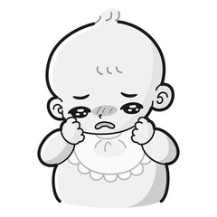 ぐずる赤ちゃんのイラスト