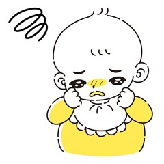ぐずる赤ちゃんのイラスト