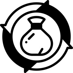 recycle garbage solid line icon