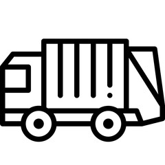 garbage truck line icon