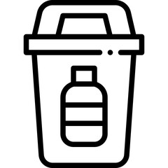 Obraz premium plastic waste line icon