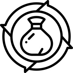 recycle garbage line icon