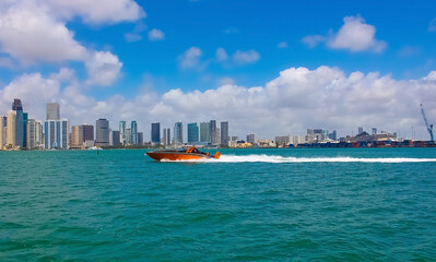 Naklejka premium Many containers at Port Miami, one of the largest cargo port