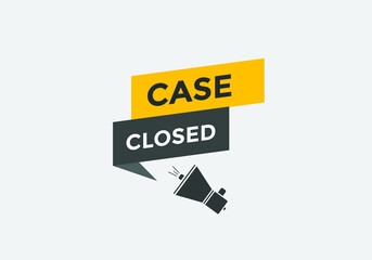 Case Closed text symbol. label sign template. 
