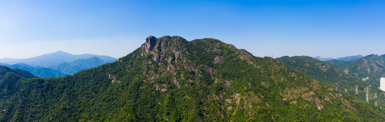 Fototapeta na wymiar Mountain Lion Rock in Hong Kong