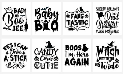 Fototapeta premium Halloween Svg T-Shirt Design Bundle 