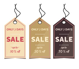 Sale coupons. Vector stock illustration. Kit. White background. isolated. Cartoon. Discounts