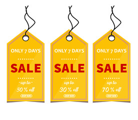 Discount coupons. Summer Sale. Tags set. Vector Stock illustration. isolated