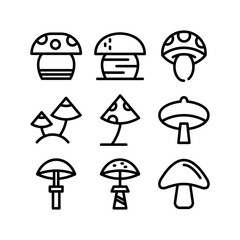 mushroom icon or logo isolated sign symbol vector illustration - high quality black style vector icons
