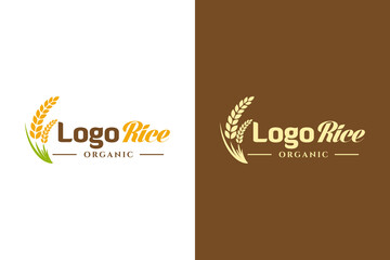 Rice premium quality logo template