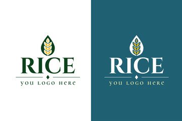 Rice premium quality logo template