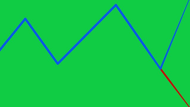 Zig zag line pattern motion graphic against a green screen background.