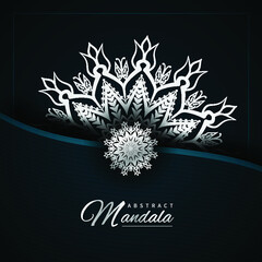 Abstract mandala background design with silver color