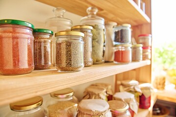 Storage of food in the kitchen in pantry