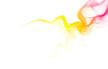 abstract pink and yellow lines on a white background. Wave pattern with copy space