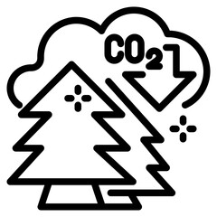 decarbonisation line icon