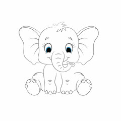 Elephant line drawing and vector art