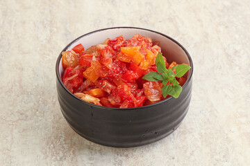 Hungary vegetarian Lecho with vegetables