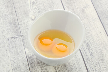 Chicken egg in the bowl