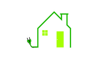 electric wire with plug showing house