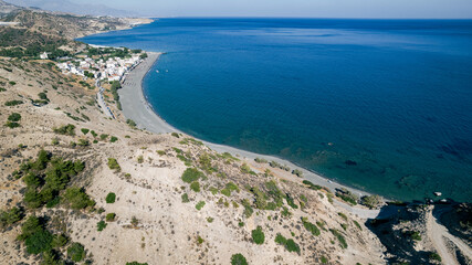 Myrtos Beach , Ierapetra Crete Greece - obrazy, fototapety, plakaty