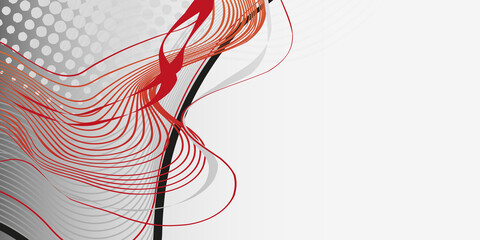 Abstract Minimalist Red, Orange and Black Wavy Flowing Lines - Gradient Background Design with Copyspace - Simple Wide Scale Vector Template, Concept with Place for Your Text