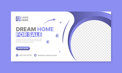 Real estate home sale social media cover web banner