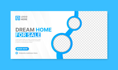 Real estate home sale social media cover web banner