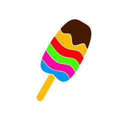 rainbow ice cream icon with trendy design