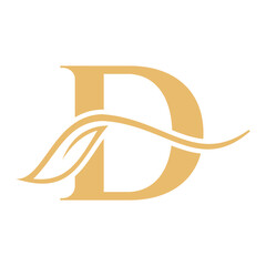 Letter D Beauty Flower Logo with Creative Concept Beauty, salon, Spa, Fashion and Yoga Sign