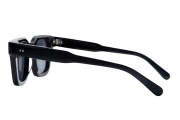 Square Sunglasses unisex black shades with solid black frame side view