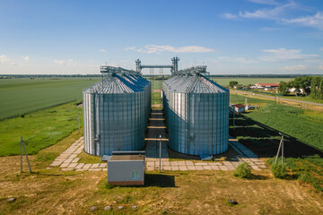 Granary elevator for export wheat, Silos agro plant for storage of agricultural products grain....