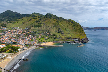 Panoramic view over Machico, Madeira island, Portuga