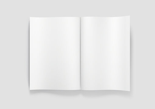 Open Blank Magazine Mockup Isolated From Background