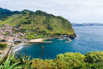 Panoramic view over Machico, Madeira island, Portugal