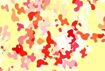 Light Red, Yellow vector pattern with random forms.