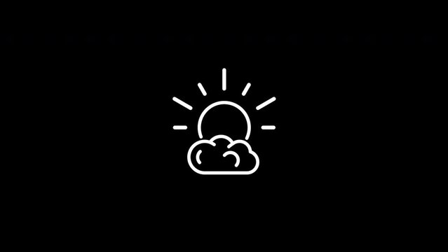 partly cloudy weather icon animation. 4K motion animation