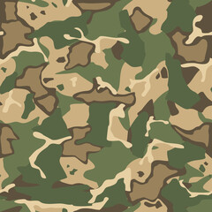 Fototapeta premium Camouflage seamless pattern of spots. Military camo modern. Endless texture. Print on fabric and clothes. Vector illustration