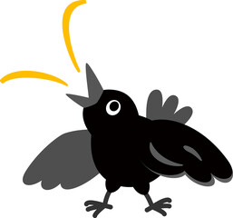 おどけて鳴くカラス