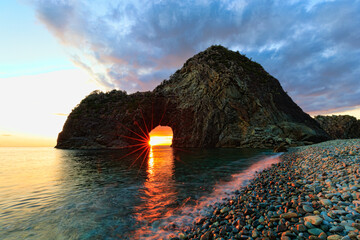 夕焼けの千貫門