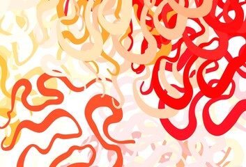 Light Red, Yellow vector texture with abstract forms.