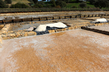 Salinas romanas de Iptuci en Prado del Rey, provincia de Cádiz Andalucía España. Balsas de...